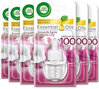 Air Wick Electrical Plug In Refills, Smooth Satin and Lily, 19ml Refill x 6 (Total 6 Refills)