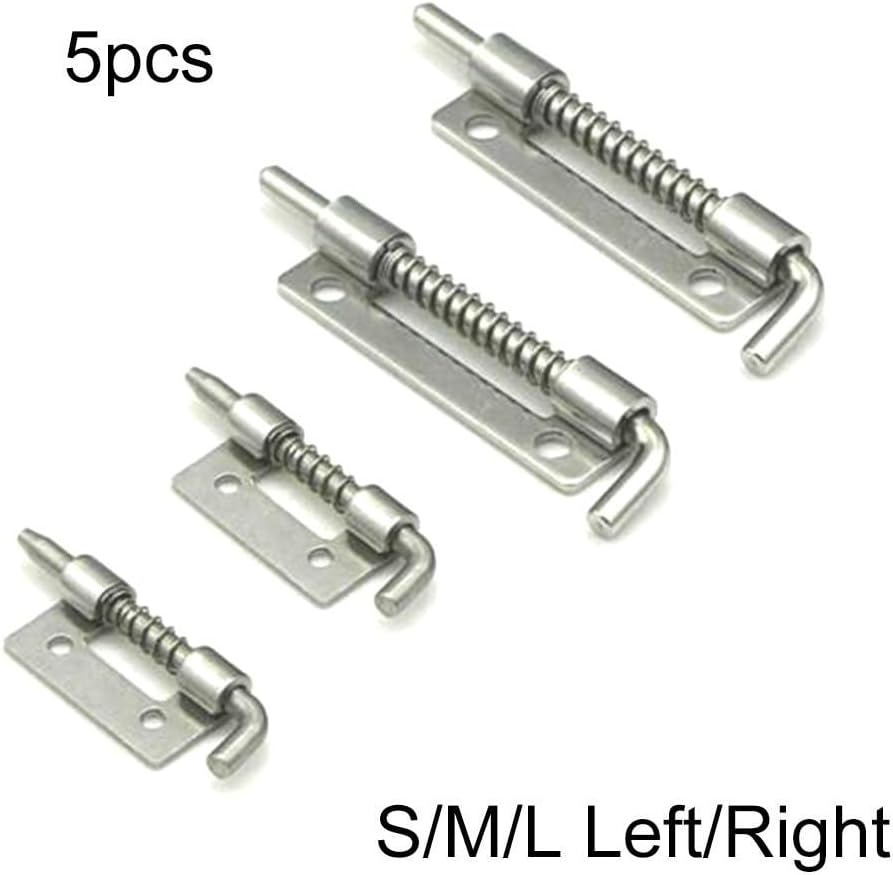 5pcs Spring Loaded Latches for Security Applications on Doors and Cabinets, 304 Stainless Steel Bolt Latch for Enhanced Privacy and Safety (S Right)