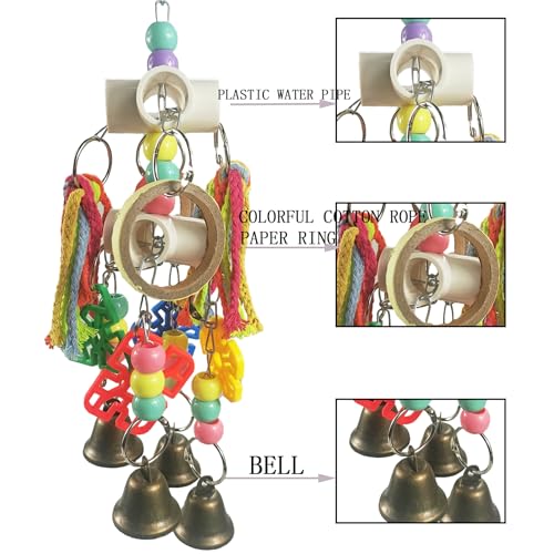 Parrot Toys, Bird Toys, Hanging Interactive chew Toys, Suitable for Small and Medium-Sized Parrots Such as African Grays, Cockatoos, Cokatoos, Amazon Parrots - Image 4