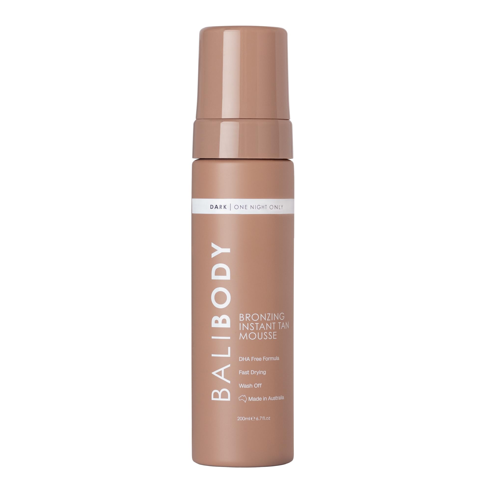 Bali Body Instant Tan Mousse | Wash-off instant bronzing mousse, streak-free with quick-dry finish | Chocolate-tinted body makeup for a natural glow |