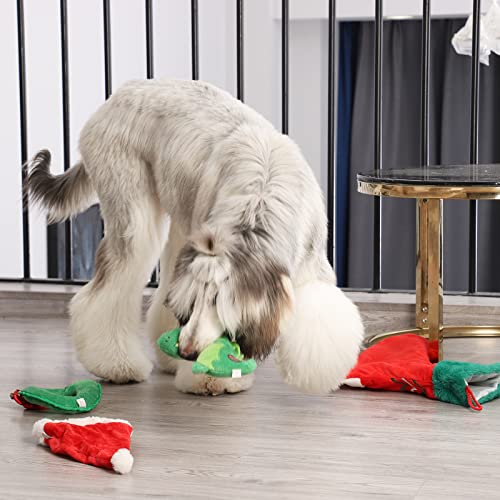 Image of Laifug Christmas Dog Toys, containing rustling Paper Pieces to Attract Pets, Interactive Plush chew Toys Suitable for Small, Medium and Large Dogs, Relieving Canine Anxiety.