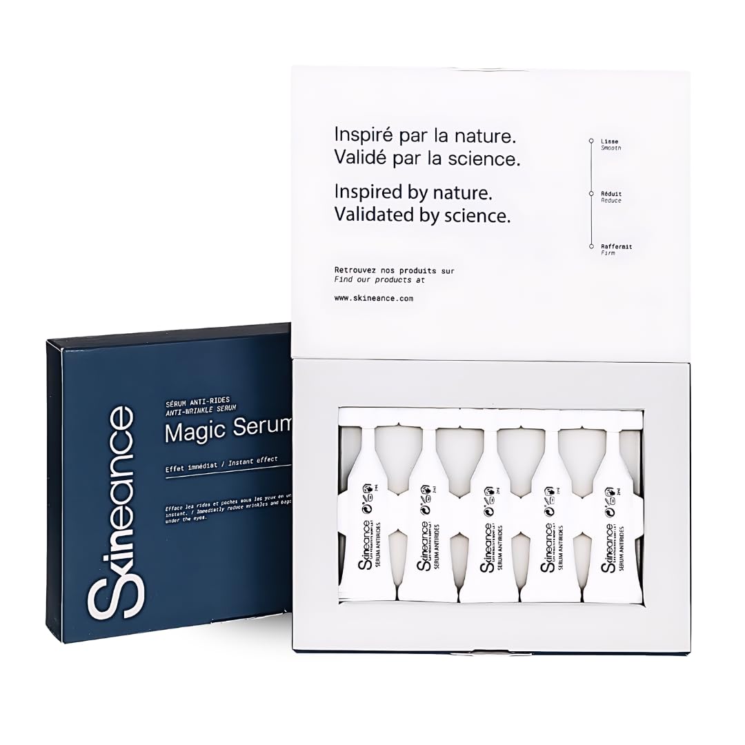 Skineance Magic Serum Contour des Yeux | Sérum Tenseur à Effet Lissant Visuel | Soin Cosmétique Anti-Poches Regard Reposé | Texture Gel Légère et Non Grasse | Formules Contrôlées