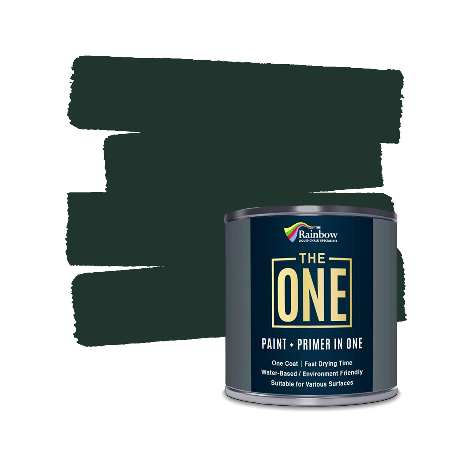 THE ONE All-In-One Paint & Primer - Dark Green Matt, 1 L | Multi-Surface 1 Coat Formula | Easy Indoor & Outdoor Decorating for Home & Garden Walls, Floors & Furniture | Durable, Water-Based & Low VOC โ image 1