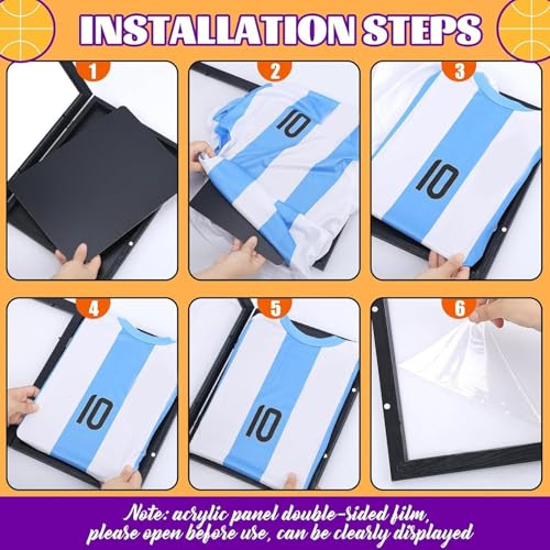 Marco para Camisetas De Futbol- Caja De Ropa Deportiva Decoración De Pared para El Hogar Fútbol Baloncesto Aficionados Al Béisbol Jugadores Coleccionistas Atletas Hombres