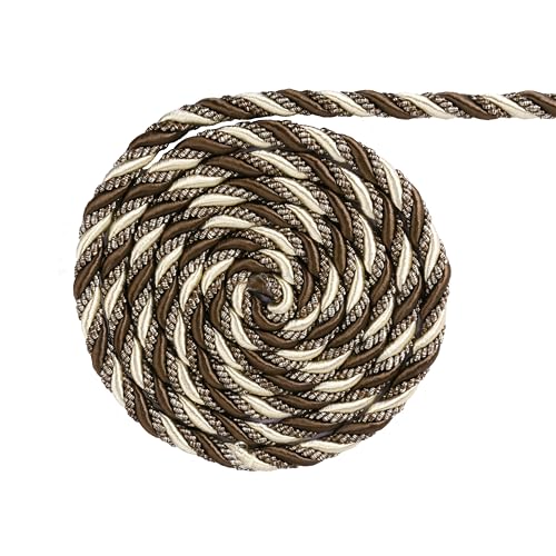 BEL AVENIR Twisted Cord, 0.43 inch 10Yards Cord Trim Basic Sewing Luxury Multicolor Handmade Crafts Nylon Cord for DIY, Home Decor, Embellishment(Dark Coffee) by BEL AVENIR - Used condition - US$12.82