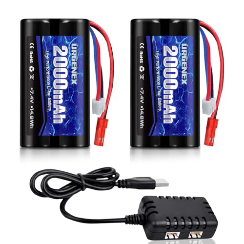 URGENEX 2000mAh 7.4 V Li-ion Battery JST Plug 2S