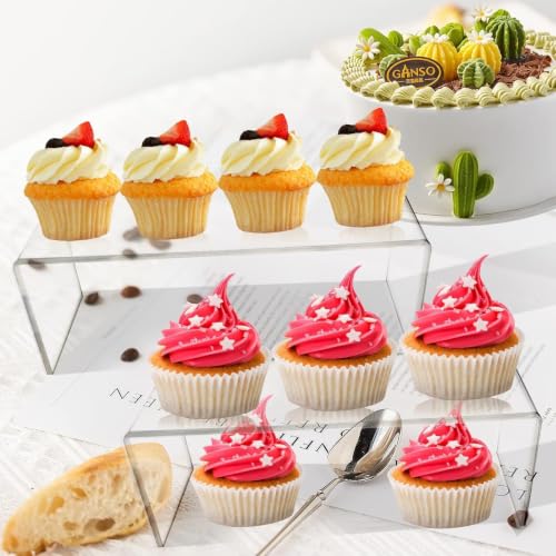 Miniatura 3 de Talifoca Soporte De Exhibición De Acrílico Transparente, Pack De 5 Expositor Metacrilato Acrílico, Expositor Metacrilato Para Figuras Pop, Joyas, Cupcakes