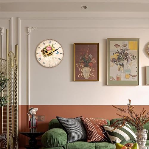 Pendule murale 10 inch sans tic-tac pour chambre à coucher - 5