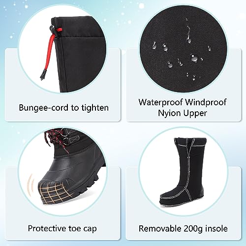 Image of Winter Boots for Men Snowmobile Boots Waterproof for Cold-Weather Up to -40C
