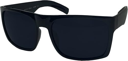 grinderPUNCH XL - Gafas de sol negras con montura ancha y grandes para hombre, cuadrados, extra grandes, 5.827 in, Negro