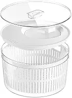 Conjunto Secador e Organizador de Salada 5,5L com Cesto e Escorredor Clear Fresh Branco OU