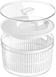 Conjunto Secador e Organizador de Salada 5,5L com Cesto e Escorredor Clear Fresh Branco OU