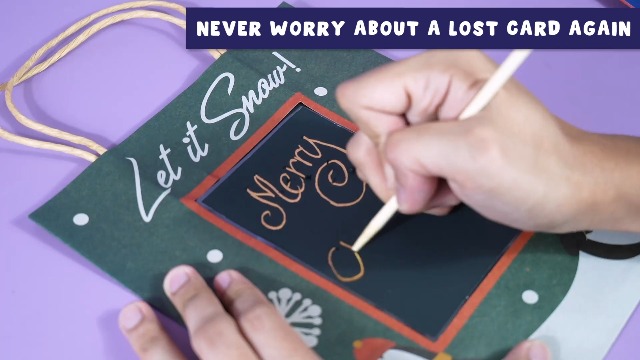 6 Brown Christmas Gift Bags Medium Size Bulk, 8" with Scratch Paper Panel for Personalized Messages & Tissue Paper - Small Holiday Bags for Gifts, Secret Santa Holiday Gift Bags with Handle