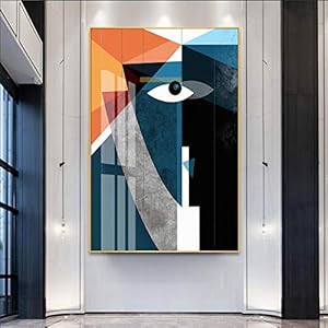 Moderne Nordic Abstracte Geometrische Figuur Gezicht Muurkunst Foto’s Canvas Schilderij Poster Prints voor Woonkamer…
