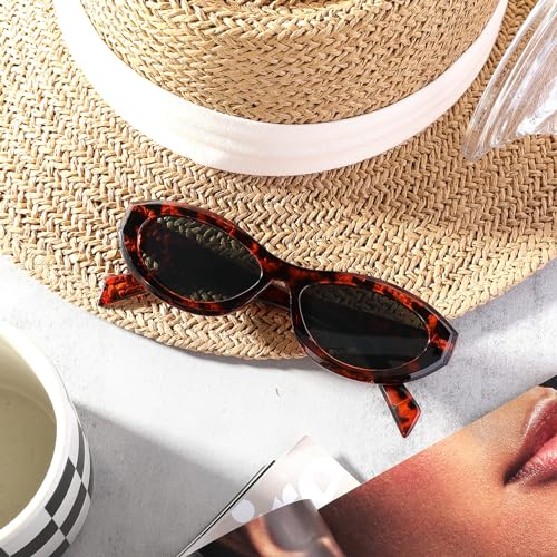 YOGFIT Oval Retro Trendy Sunglasses for Women Fashion Cool Cute Sunglasses Women for Daily Use Outdoors4