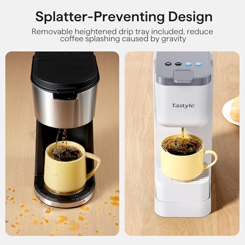 Single Serve Coffee Maker for K Cup, Ground and Tea, Hot and Iced Coffee Machines with Bold Setting, 6 to 16 Oz Brew Sizes, Compact for Small Spaces, White (2.0 Version)