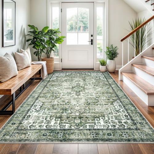 SIILOOM 4x6 Washable Area Rug Non Slip Door Mat Indoor for Entryway Bedside