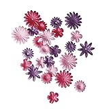 Rayher Hobby 7895533 Papier-Blütenmischung, versch. Größen, 1,5 - 2,5 cm, 4 Sorten, SB-Tube 36 Stück, Pinktöne, Streublüten, Blütenköpfe, Streudeko Blumen