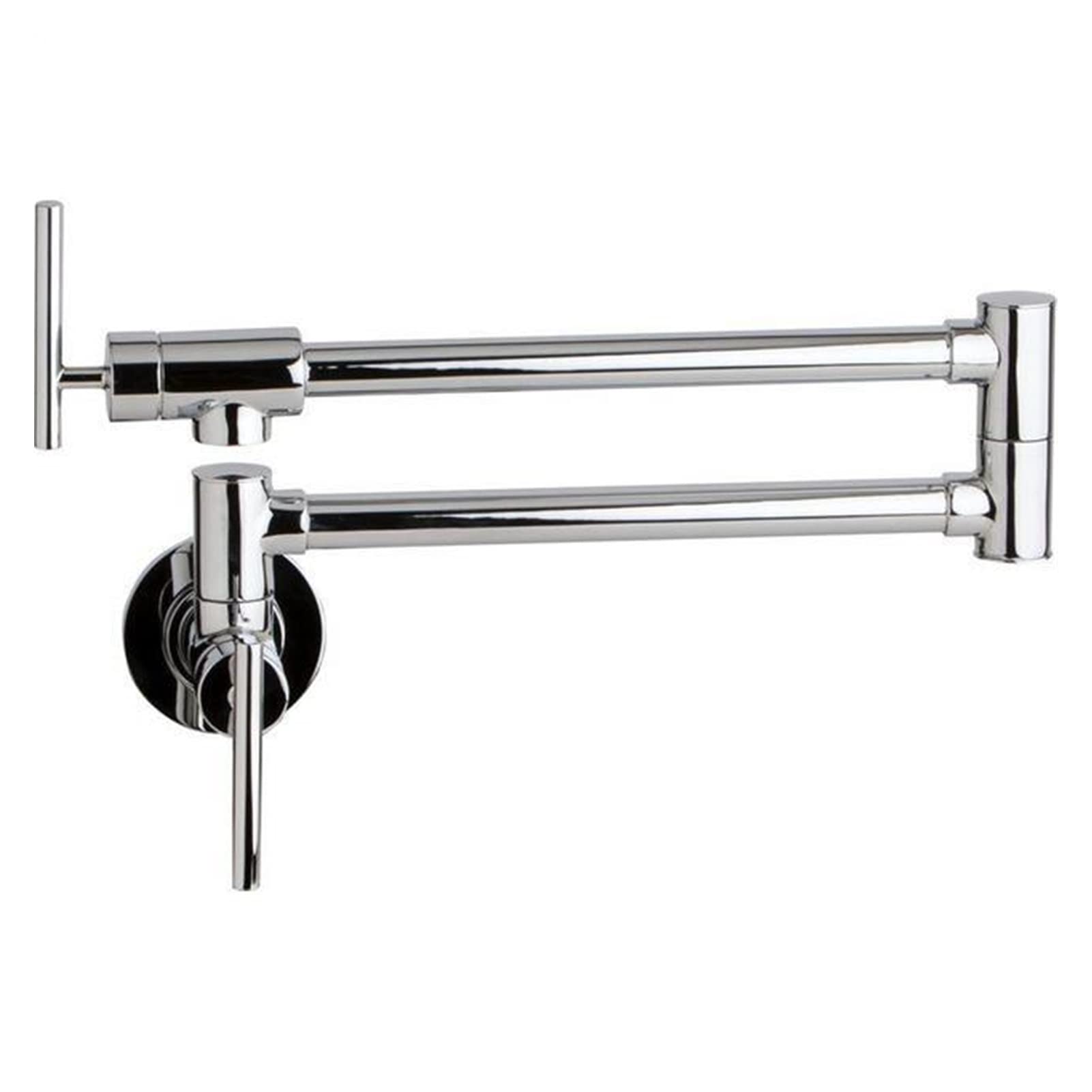 Black Brushed Chrome Brass Wall Mounted Pot Filler Faucet Swivel Folding Retractable Rotary Stretch Sink Tap Kitchen Faucet Easy to Install(Chrome)