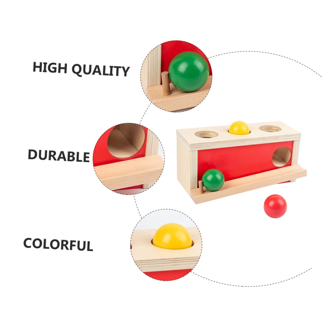Juguete de Pelota de Prensa para Niños 1 Set de Madera Rojo