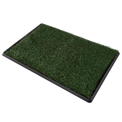 puppy housebreaking pads - PETMAKER Artificial Grass Puppy Pad for Dogs and Small Pets - 20x30-Inch Reusable Training Potty Pad with Tray - Dog Housebreaking Supplies