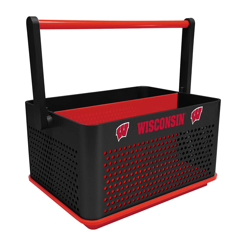 The Fan-Brand Wisconsin Badgers - Tailgate Caddy - Sports Team Bar Sign Décor: Home, Dorm, Garage, Office, Fan Cave - - Black/Red
