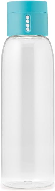 Joseph Joseph Dot, Hydration-Tracking Water Bottle, 600 ml-Turquoise, Blue, 24