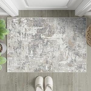 PureCozy 2x3 Entryway Floral Rug Black Washable Small Area Rug Non-Slip Stain Resistant Door Mat Low Pile Boho Accent Indoor Throw Carpet for Entrance Kitchen Bedroom Laundry 2' x 3' (Rectan