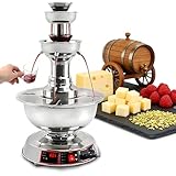 Dfdieratve Fuente de Vino Tinto Comercial de 3 Niveles, Calentador de Bebidas Eléctrico con Preciso Control de Temperatura (0-100°C) y Depósito de 3.5L, Diseñada para Bares y Bodas