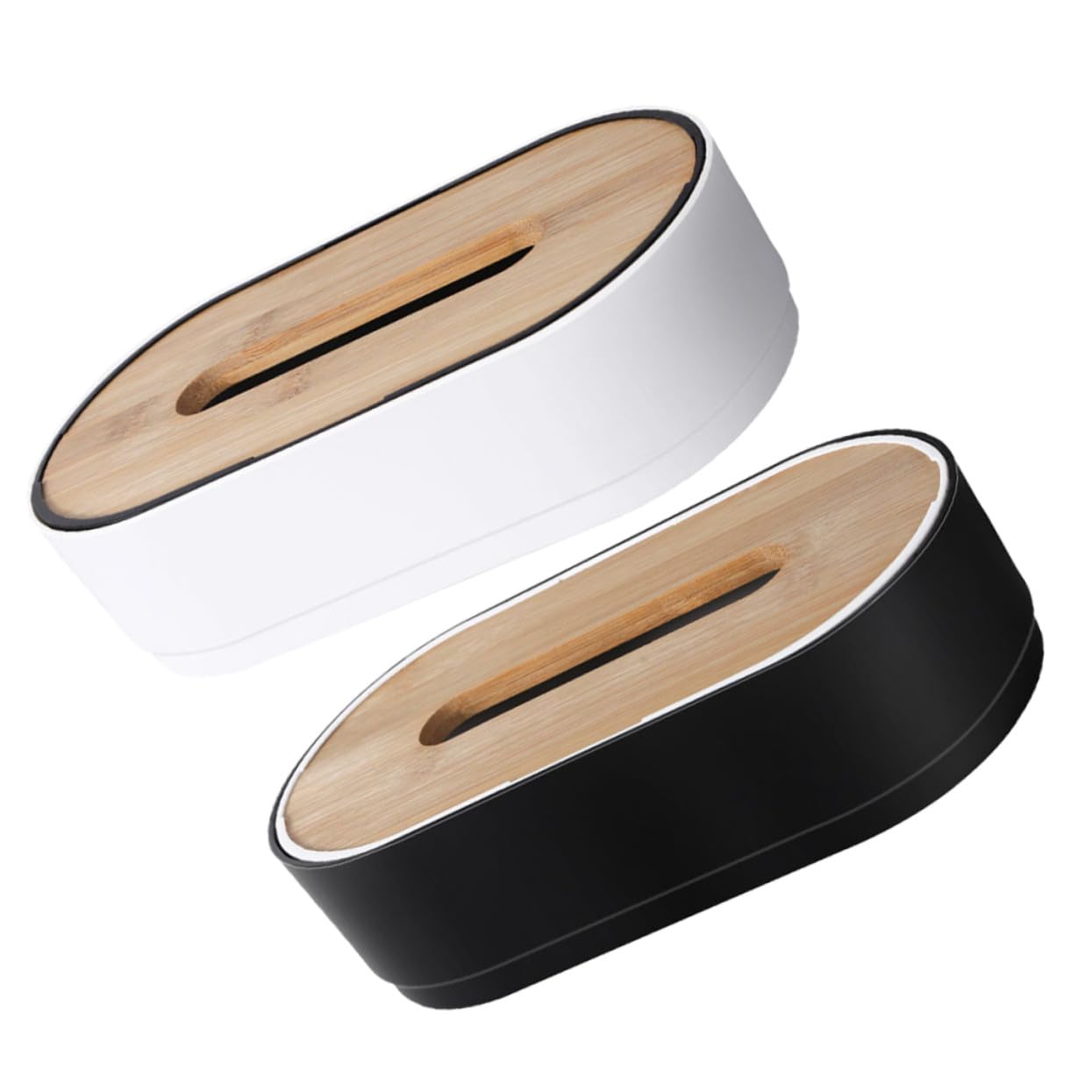 Boîte à mouchoirs en bois au design élégant lot de 2 pièces noir