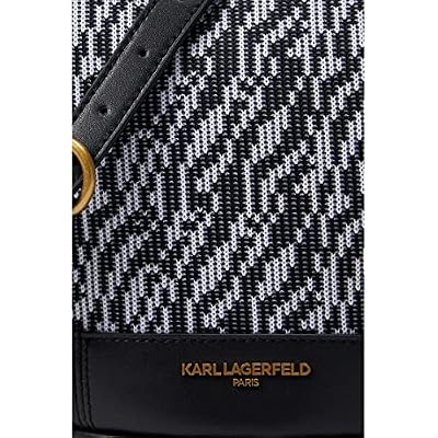 KARL LAGERFELD Paris Ciel Bucket Black Chevron One Size