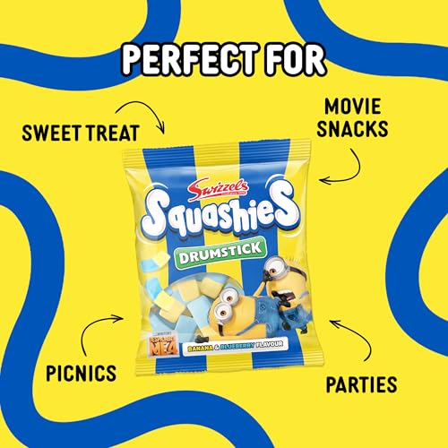Swizzels Squashies Minion Sweets - Banana & Blueberry Flavour - Single Bag 120g