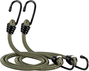 CanKing Bungee-Seile Mit Haken (8 Stück) – Grün, 50,8 Cm Lang, Dehnbar Auf 76 Cm, Für Outdoor & Transport