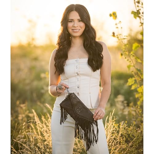 STS Ranchwear Womens Indie Black Buffalo Leather Clutch Bag3