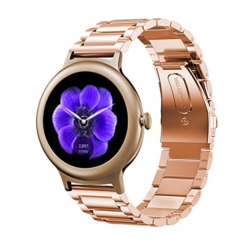 Oitom Premium Stainless Steel Bands Compatible with LG Watch Style Smart Fitness Watch(Rose Gold)