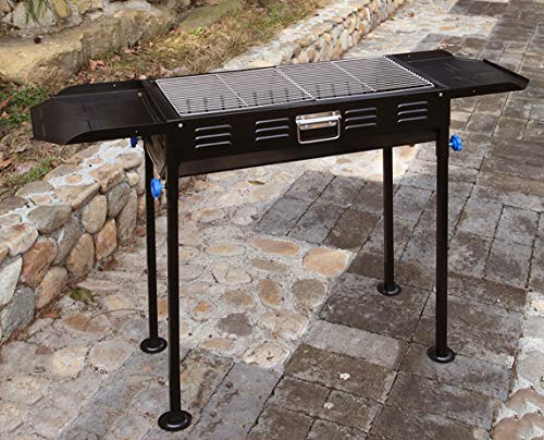 portable charcoal barbecue grill, Large stainless steel grill, Portable outdoor charcoal BBQ, Household barbecue Outdoor barbecue kit for 5-10 people, Barbecue Charcoal Portable BBQ Grill Garden