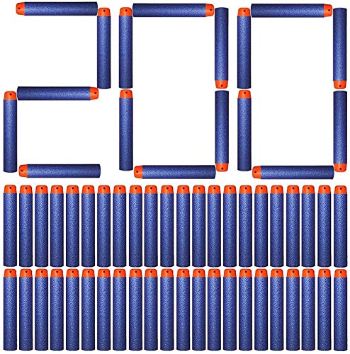 Flyglobal 200PCS Mousse Fléchette Recharge Balle de Nerf Fléchette pour Pistolet Elite Jouet Darts Refill Bullet for Toy Gun Flechette de Nerf Elite Compatible avec Le Jouet Gun Accessoire Flechette