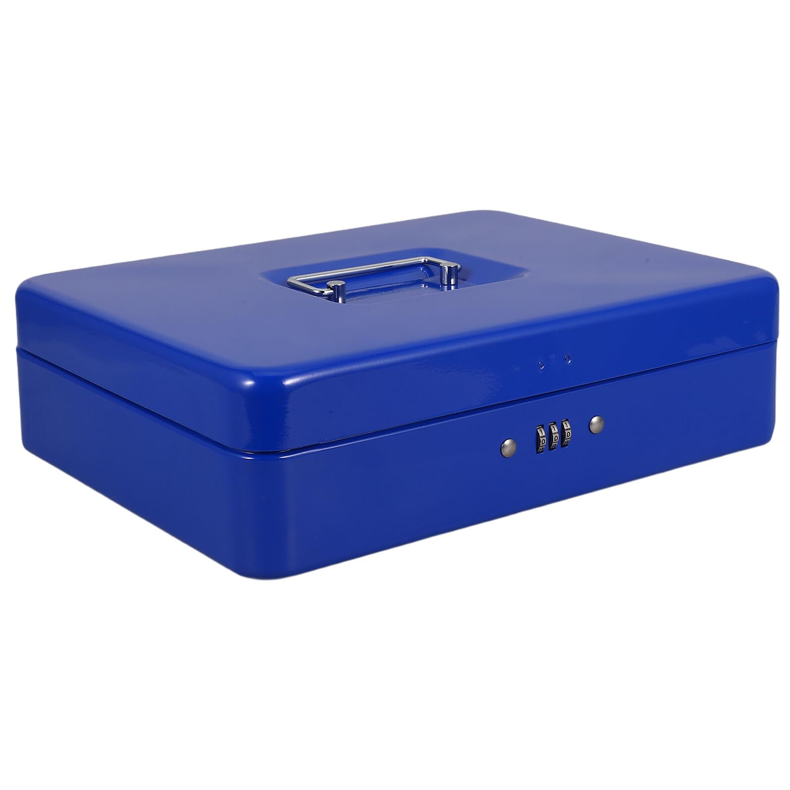 Baluue Cassetta Portavalori con Serratura Combinazione Metallo Robusto con Vassoio Interno Cassetta di Sicurezza Portatile per Contanti per Ufficio Dettaglio Sicurezza Garantita