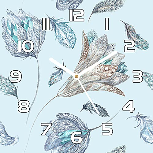 Horloge en verre de securite robuste et design elegant fleurs de plumes