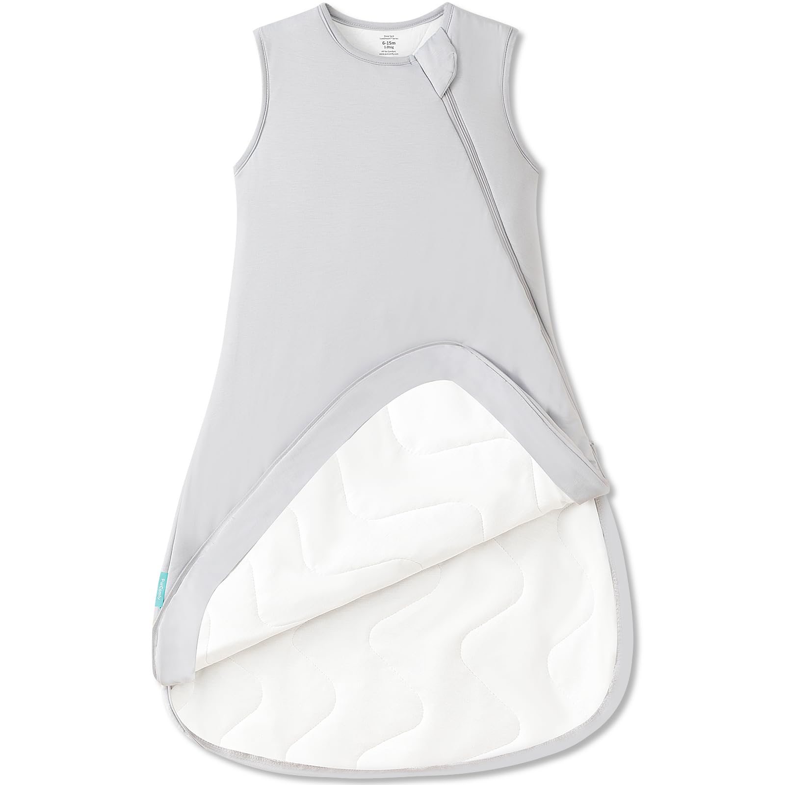 PurComfy Supersoft Sleep Sack 1.0 TOG, Premium Bamboo Viscose Baby Sleeping Bag, 2-Way Safe Zipper Sleep Sacks 6-15 Months (Dolphin)