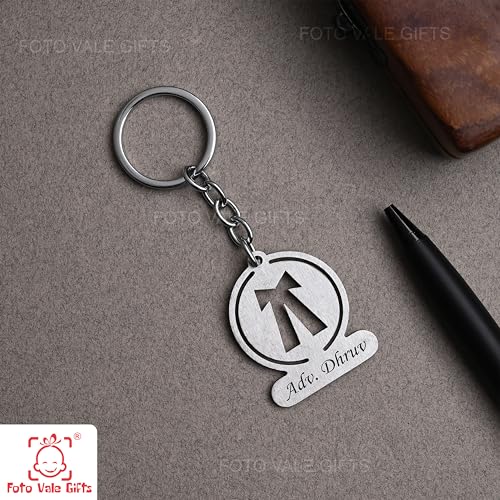 Image of Personalized Name Keychain Stainless Steel | Custom Engraved Metal Keyring for Doctor, CA, Advocate, Rider & Car Lovers | Unique Gift for Men & Women