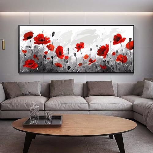 Diamant Art Crafts Maison Décor Coquelicot XXL, le cadeau idéal de peinture diamant pour femme