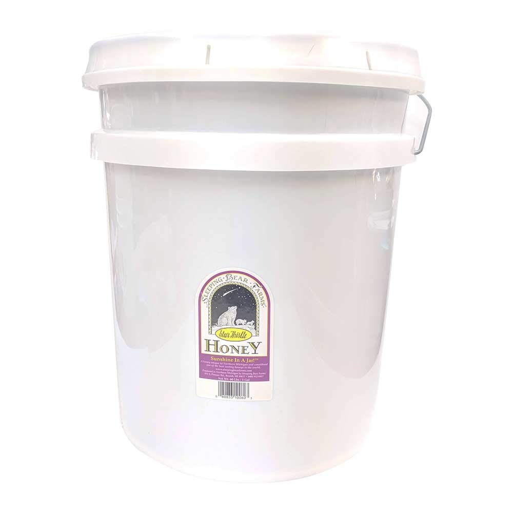 Liquid Star Thistle Honey 5 Gallon Plastic Bucket - 60 lbs. Wholesale Pure Bulk Unpasteurized Unblended No Additives Pure Michigan Honey