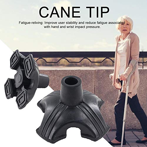 Dynamicoz Punta della Canna, Puntale in Gomma per Bastone da Passeggio, Supporto per Piede Supporto per Bastone da Passeggio per Uomo Vecchio Piedino Stabile Antiscivolo per Quattro Piedi 19 MM Calm