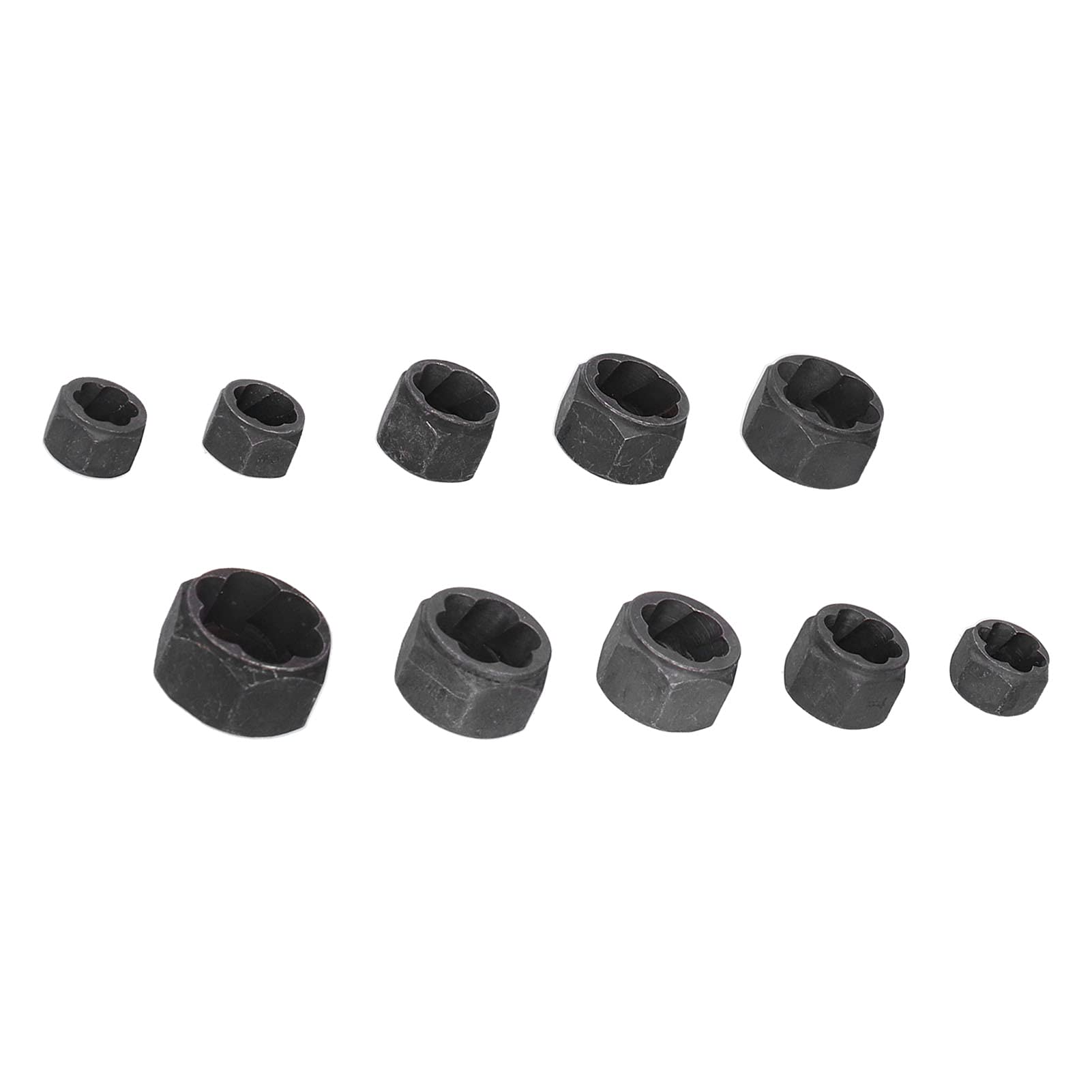 Juego de extractores de tuercas y tornillos resistentes, juego de 10 piezas de llaves de impacto para quitar pernos oxidados y dañados, kit profesional de herramientas de extracción de pernos rotos