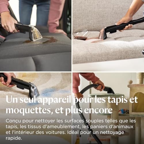BISSELL SpotClean C5, Shampouineuse Canapé, Moteur Puissant de 400W, Nettoyeur Léger avec Système Triple Action, Nettoyeur pour Tapis, Moquettes, Meubles, Tissus, Voiture & Plus, 3861N
