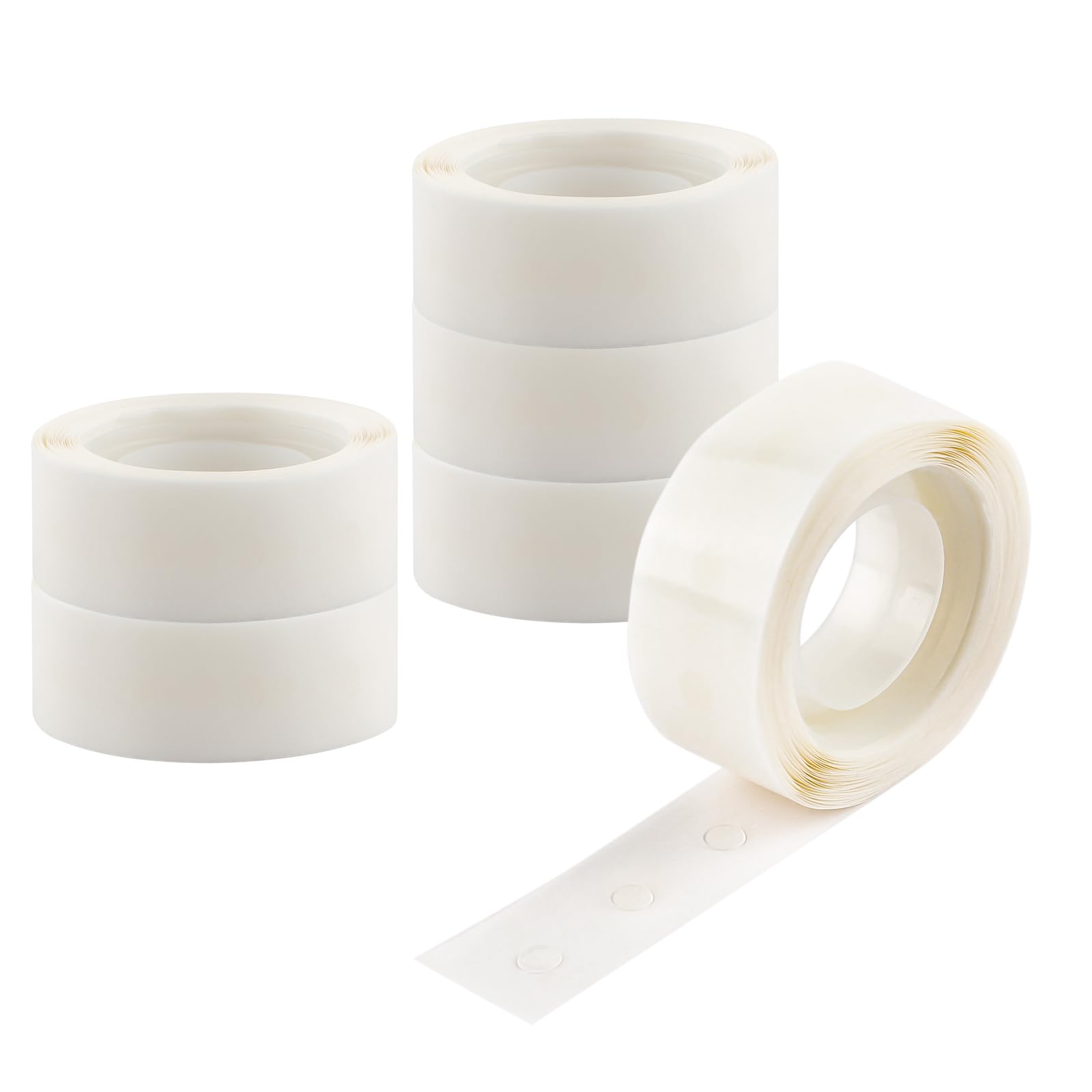 Briartw 1800 Pcs 1/8in (3mm) Clear Mini Glue Point Dots,6 Roll Double Sided Self-Adhesive Dots Stickers for Craft,Ultra Thin Adhesive Dots,Permanent Sticky DIY Craft Dots,for Small Embellishments