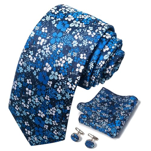 Set de Corbata para Hombre con Pañuelo y Gemelos