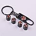Set of 4 Car Tire Valve Stem Air Caps Cover + Keychain For GTI