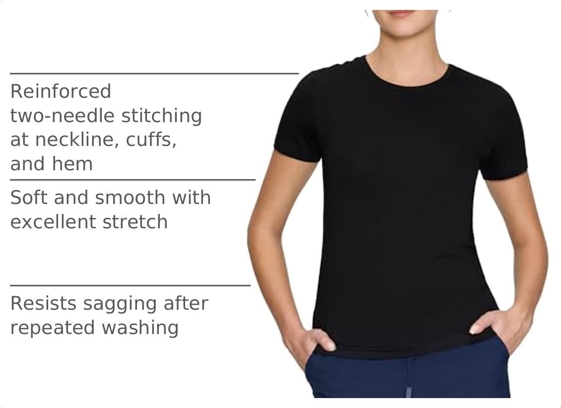 Women's Underscrubs Short Sleeve, Crew Neck Scrubs Tee